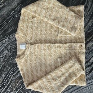 SANDRO: NEW Wool Blend Glam Gold Tweed Jacket